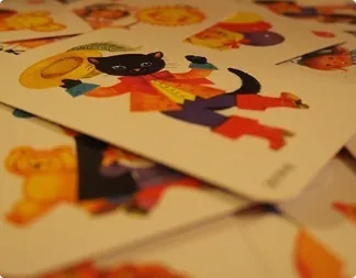 Kort ur en Svarte Petter-lek med en tecknad katt